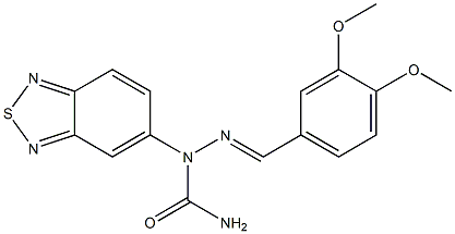 3,4-DIMETHOXYBENZALDEHYDE N-(2,1,3-BENZOTHIADIAZOL-5-YL)SEMICARBAZONE 结构式