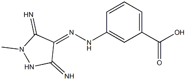 3-[(2E)-2-(3,5-DIIMINO-1-METHYLPYRAZOLIDIN-4-YLIDENE)HYDRAZINO]BENZOIC ACID 结构式