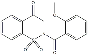 2-(2-METHOXYBENZOYL)-2,3-DIHYDRO-4H-1,2-BENZOTHIAZIN-4-ONE 1,1-DIOXIDE 结构式