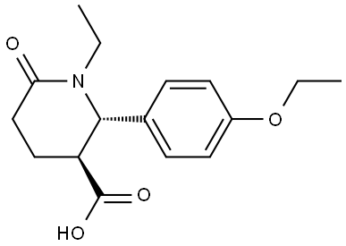 (2R,3R)-2-(4-ETHOXY-PHENYL)-1-ETHYL-6-OXO-PIPERIDINE-3-CARBOXYLIC ACID 结构式
