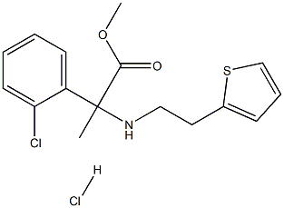 METHYL 2-(2-CHLOROPHENYL)-2-(2-(THIOPHEN-2-YL)ETHYLAMINO)PROPANOATE HYDROCHLORIDE 结构式