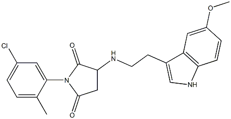 1-(5-CHLORO-2-METHYLPHENYL)-3-{[2-(5-METHOXY-1H-INDOL-3-YL)ETHYL]AMINO}-2,5-PYRROLIDINEDIONE 结构式