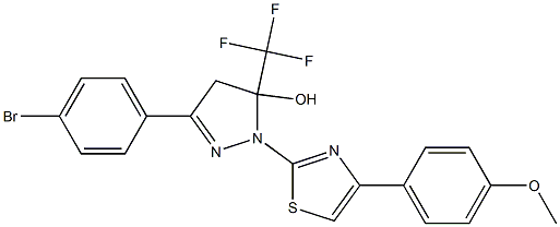 3-(4-BROMOPHENYL)-1-[4-(4-METHOXYPHENYL)-1,3-THIAZOL-2-YL]-5-(TRIFLUOROMETHYL)-4,5-DIHYDRO-1H-PYRAZOL-5-OL 结构式