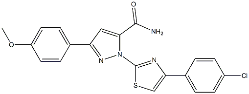 1-[4-(4-CHLOROPHENYL)-1,3-THIAZOL-2-YL]-3-(4-METHOXYPHENYL)-1H-PYRAZOL-5-YLFORMAMIDE 结构式