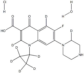 CIPROFLOXACIN-D8 MONOHYDROCHLORIDE MONOHYDRATE 结构式