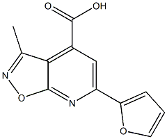 6-(呋喃-2-基)-3-甲基-[1,2]噁唑并[5,4-B]吡啶-4-羧酸 结构式