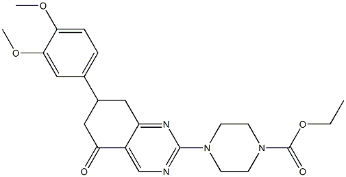 ETHYL 4-[7-(3,4-DIMETHOXYPHENYL)-5-OXO-5,6,7,8-TETRAHYDRO-2-QUINAZOLINYL]-1-PIPERAZINECARBOXYLATE 结构式