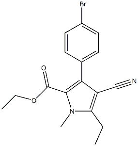 ETHYL 3-(4-BROMOPHENYL)-4-CYANO-5-ETHYL-1-METHYL-1 H-PYRROLE-2-CARBOXYLATE 结构式