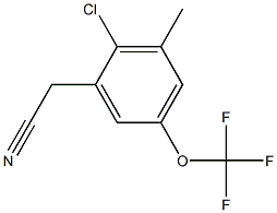 2-(2-氯-3-甲基-5-(三氟甲氧基)苯基)乙腈 结构式