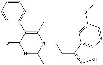 1-[2-(5-METHOXY-1H-INDOL-3-YL)ETHYL]-2,6-DIMETHYL-5-PHENYL-4(1H)-PYRIMIDINONE 结构式