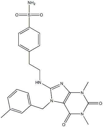 4-(2-{[1,3-DIMETHYL-7-(3-METHYLBENZYL)-2,6-DIOXO-2,3,6,7-TETRAHYDRO-1H-PURIN-8-YL]AMINO}ETHYL)BENZENESULFONAMIDE 结构式