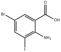 2-氨基-5-溴-3-碘苯甲酸 结构式