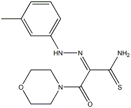 (2E)-2-[(3-METHYLPHENYL)HYDRAZONO]-3-MORPHOLIN-4-YL-3-OXOPROPANETHIOAMIDE 结构式