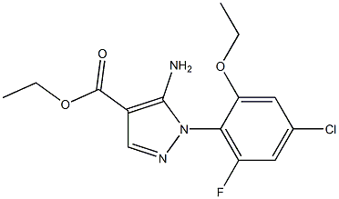 5-AMINO-1-[(2-ETHOXY-4-CHLORO-6-FLUORO)PHENYL]-1H-PYRAZOLE-4-CARBOXYLIC ACID ETHYL ESTER 结构式