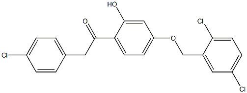 1-(4-(2,5-DICHLOROBENZYLOXY)-2-HYDROXYPHENYL)-2-(4-CHLOROPHENYL)ETHANONE 结构式