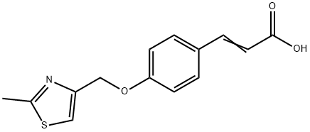(2E)-3-{4-[(2-甲基-1,3-噻唑-4-基)甲氧基]苯基}丙-2-烯酸 结构式