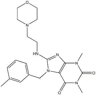 1,3-DIMETHYL-7-(3-METHYLBENZYL)-8-{[2-(4-MORPHOLINYL)ETHYL]AMINO}-3,7-DIHYDRO-1H-PURINE-2,6-DIONE 结构式