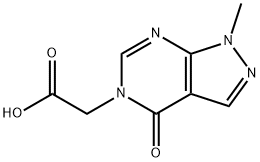 (1-甲基-4-羰基-1,4-二氢-吡唑并[3,4-D]-嘧啶-5-基)-乙酸 结构式