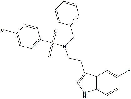 N-BENZYL-4-CHLORO-N-[2-(5-FLUORO-1H-INDOL-3-YL)ETHYL]BENZENESULFONAMIDE 结构式