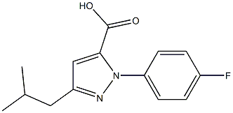 1-(4-FLUOROPHENYL)-3-(2-METHYLPROPYL)-1H-PYRAZOLE-5-CARBOXYLIC ACID 结构式