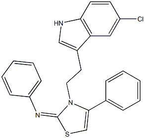 N-[(2E)-3-[2-(5-CHLORO-1H-INDOL-3-YL)ETHYL]-4-PHENYL-1,3-THIAZOL-2(3H)-YLIDENE]-N-PHENYLAMINE 结构式