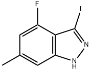 4-FLUORO-3-IODO-6-METHYL-(1H)INDAZOLE 结构式