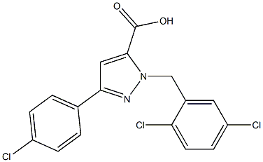 1-(2,5-DICHLOROBENZYL)-3-(4-CHLOROPHENYL)-1H-PYRAZOLE-5-CARBOXYLIC ACID 结构式