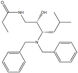 (2S,3S)-N-(3-DIBENZYLAMINO-2-HYDROXY-5-METHYLHEXYL)PROPIONAMIDE 结构式