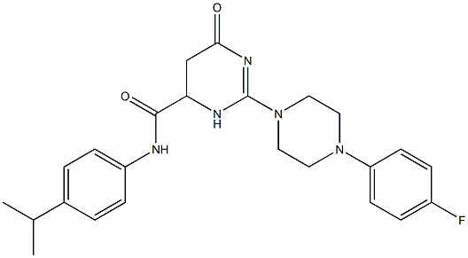 2-(4-(4-FLUOROPHENYL)PIPERAZIN-1-YL)-N-(4-ISOPROPYLPHENYL)-6-OXO-3,4,5,6-TETRAHYDROPYRIMIDINE-4-CARBOXAMIDE 结构式