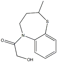 2-(2-METHYL-3,4-DIHYDRO-1,5-BENZOTHIAZEPIN-5(2H)-YL)-2-OXOETHANOL 结构式