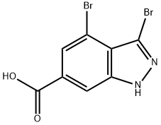 3,4-二溴-1H-吲唑-6-羧酸 结构式