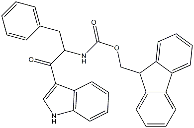 L-1-BENZYL-1-(FMOC-AMINO)-2-(1H-INDOL-3-YL)-2-OXOETHANE 结构式