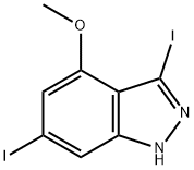 3,6-DIIODO-4-METHOXY (1H)INDAZOLE 结构式