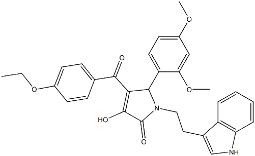 1-(2-(1H-Indol-3-yl)ethyl)-5-(2,4-dimethoxyphenyl)-4-(4-ethoxybenzoyl)-3-hydroxy-1H-pyrrol-2(5H)-one 结构式