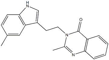 2-METHYL-3-[2-(5-METHYL-1H-INDOL-3-YL)ETHYL]QUINAZOLIN-4(3H)-ONE 结构式