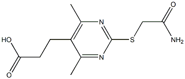 3-[2-[(2-AMINO-2-OXOETHYL)THIO]-4,6-DIMETHYLPYRIMIDIN-5-YL]PROPANOIC ACID 结构式
