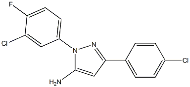 1-(3-CHLORO-4-FLUOROPHENYL)-3-(4-CHLOROPHENYL)-1H-PYRAZOL-5-AMINE 结构式