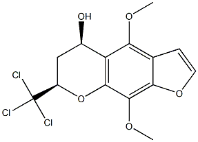 CIS-4,9-DIMETHOXY-7-TRICHLOROMETHYL-5H-FURO-[3,2-G]-CHROMANE-5-OL 结构式