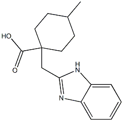 1-(1H-Benzimidazol-2-ylmethyl)-4-methylcyclohexanecarboxylic acid 结构式