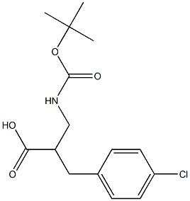 2-(TERT-BUTOXYCARBONYLAMINO-METHYL)-3-(4-CHLORO-PHENYL)-PROPIONIC ACID 结构式