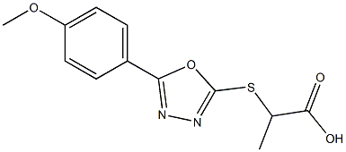 2-([5-(4-Methoxyphenyl)-1,3,4-oxadiazol-2-yl]thio)propanoic acid 结构式