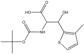 2-tert-Butoxycarbonylamino-3-hydroxy-3-(3-methyl-thiophen-2-yl)-propionic acid 结构式