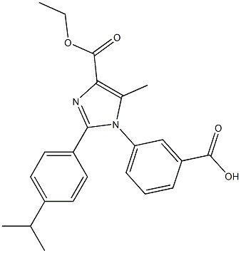1-(3-CARBOXY-PHENYL)-2-(4-ISOPROPYL-PHENYL)-5-METHYL-1H-IMIDAZOLE-4-CARBOXYLIC ACID ETHYL ESTER 结构式