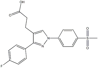 3-(3-(4-Fluorophenyl)-1-(4-(methylsulfonyl)phenyl)-1H-pyrazol-4-yl)propanoic acid 结构式