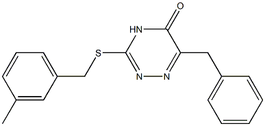 6-BENZYL-3-[(3-METHYLBENZYL)THIO]-1,2,4-TRIAZIN-5(4H)-ONE 结构式