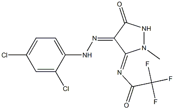 N-{(3Z,4E)-4-[(2,4-DICHLOROPHENYL)HYDRAZONO]-2-METHYL-5-OXOPYRAZOLIDIN-3-YLIDENE}-2,2,2-TRIFLUOROACETAMIDE 结构式