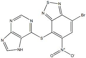 6-[(7-BROMO-5-NITRO-2,1,3-BENZOTHIADIAZOL-4-YL)THIO]-7H-PURINE 结构式