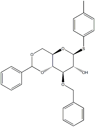 TOLYL 3-O-BENZYL-4,6-O-BENZYLIDENE-1-THIO-BETA-D-GLUCOPYRANOSIDE 结构式
