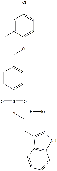 ((4-((4-CHLORO-2-METHYLPHENOXY)METHYL)PHENYL)SULFONYL)(2-INDOL-3-YLETHYL)AMINE, HYDROBROMIDE 结构式