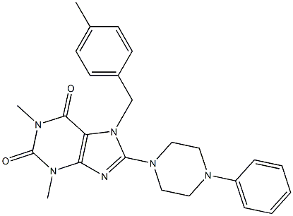 7-(4-METHYLBENZYL)-1,3-DIMETHYL-8-(4-PHENYLPIPERAZIN-1-YL)-3,7-DIHYDRO-1H-PURINE-2,6-DIONE 结构式